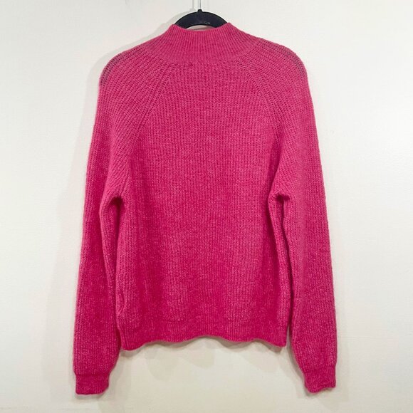 EUC Sezane Trudy Wool Mohair Button Detail Sweater Hot Pink XS - Picture 4 of 9